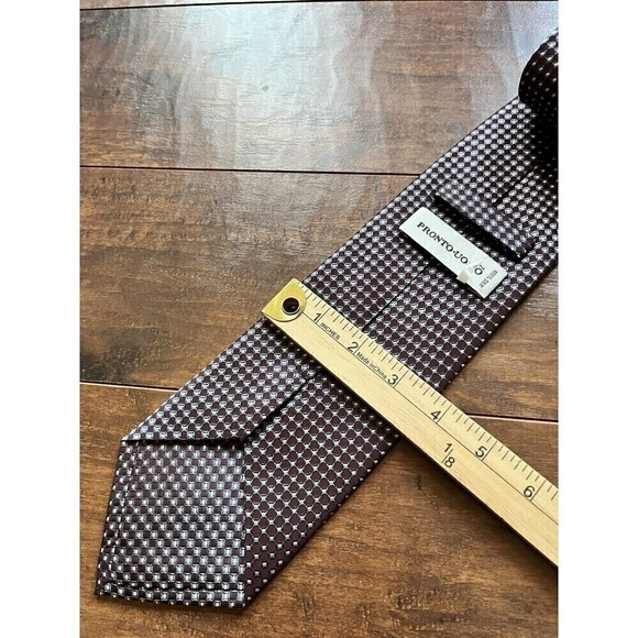 Pronto-uomo Mens 100% Silk Casual Printed Tie - Picture 4 of 5